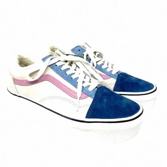 VANS Old Skool Platform For Women Sherpa Suede Multi VN0A7Q5MMUL Shoes Top Low